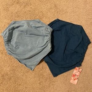 Denim Bandana Top Pair - Dark & Light Blue